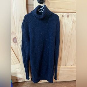 Aqua Cashmere Navy Blue 100% Cashmere Turtleneck Sweater Womens XS GUC